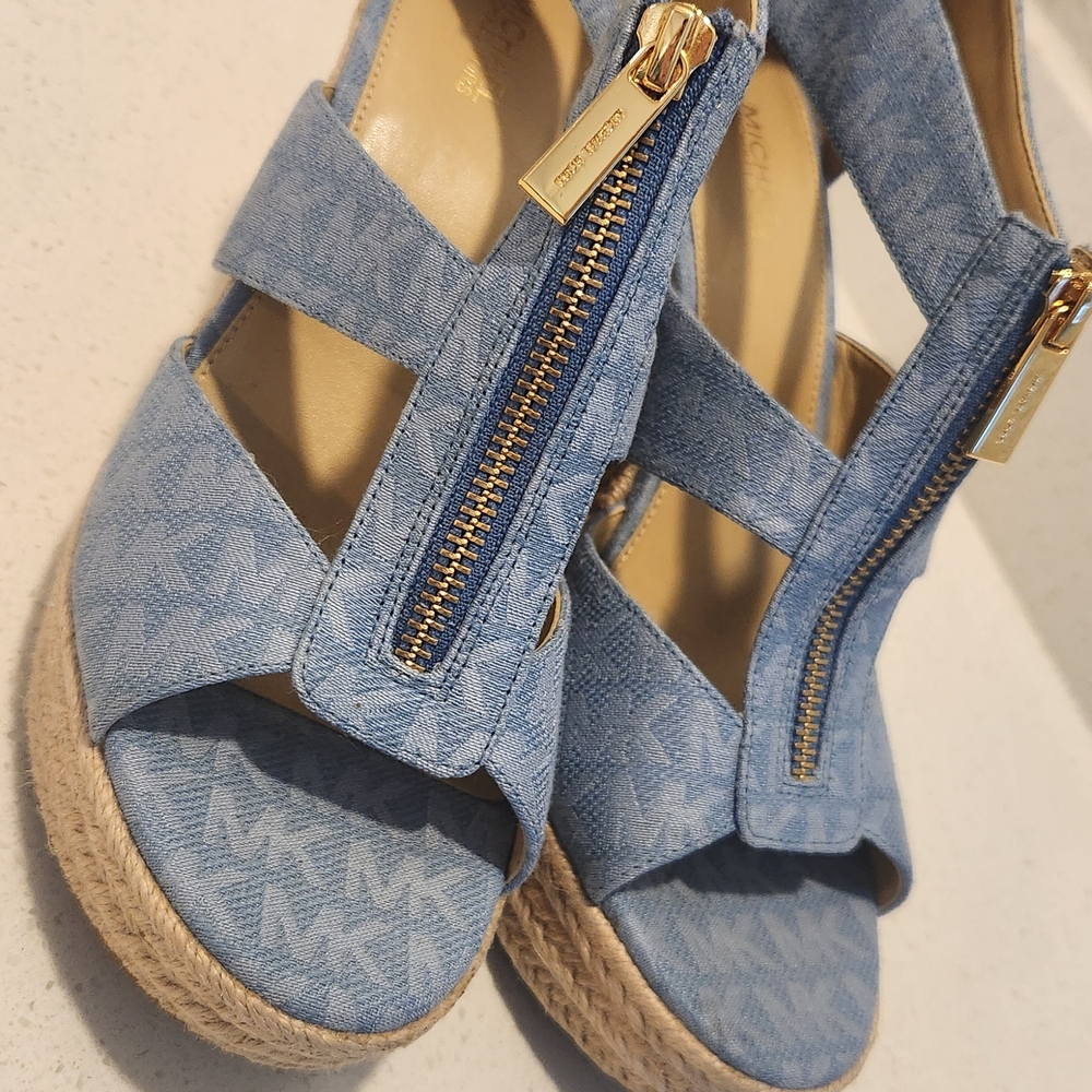 Michael Kors Denim Blue Espadrille Wedges